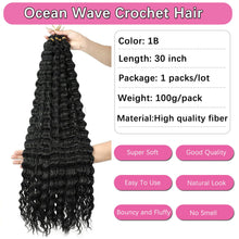 Load image into Gallery viewer, LDHAIRLD Curly Braiding Hair for Black Women Deep Wave Ocean Wave Crochet Hair Water Wave Braiding Hair for Boho Braids Twist Crochet Hair - Wet and Wavy Braiding Hair Extension 30 Inch Pack of 1