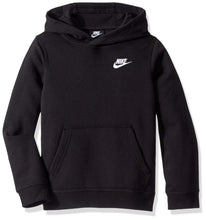 Load image into Gallery viewer, Nike Boy's NSW Pull Over Hoodie Club, Black/White, Small