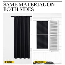 Load image into Gallery viewer, NICETOWN Halloween Black Blackout Curtain Blinds - Solid Thermal Insulated Window Treatment Blackout Drapes/Draperies for Bedroom (2 Panels, 42 inches Wide by 63 inches Long, Black)