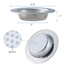 Load image into Gallery viewer, Honmein 2 Pcs Sink Strainer for Most Kitchen Sink Drain Basket, Upgraded Double-Layer Safe Design Kitchen Sink Strainer (Outer Diameter 4.5 Inch)
