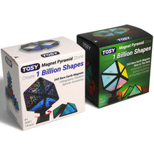 Load image into Gallery viewer, TOSY Magnet Pyramid - 1 Cube Transforms into 1 Billion Shapes, 12 Pieces, 243 Rare Earth Magnets, Glowing, Holographic Magnet Tiles Creative Puzzle STEM/STEAM Toy, Mixed Set