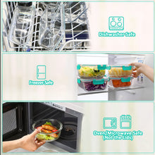 Load image into Gallery viewer, M MCIRCO 24-Piece Glass Food Storage Containers with Locking Lids,Glass Meal Prep Containers Set - Airtight Lunch Containers, Microwave, Oven, Freezer and Dishwasher,Green