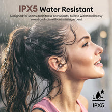 Load image into Gallery viewer, 2 in 1 Clip on Open Ear Headphones Wireless Earbuds, 0 Delay Bluetooth 6.0, Ultra-long 140H Play, Auto L-R Recognition Touch Control, Hybrid Noise Reduction for Work Fitness Daily Use,Ctbuds Rose Gold