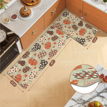 Load image into Gallery viewer, KIMODE Autumn Padded Kitchen Floor Mats Cushioned Anti Fatigue,Halloween Memory Foam Kitchen Sink Mat Non Slip,Fall Maple Kitchen Rugs Sets of 2 for Laundry Home Decor,Pumpkin Checkered