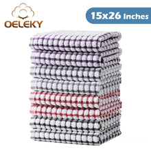 Load image into Gallery viewer, Oeleky Dish Towels for Kitchen, Cotton Kitchen Towels for Drying Dishes Pack of 8 (Multi C, 15X26 inches)