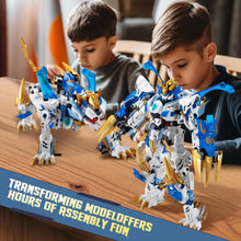 Load image into Gallery viewer, TIALLOW Mech Building Blocks Action Figure Toys, 2in1 White Tiger Transforming Robot Building Set, Converts to Tiger Model, for Adults Kids Boys Ages 8+(515 Pieces) (White Tiger)