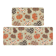 Load image into Gallery viewer, KIMODE Autumn Padded Kitchen Floor Mats Cushioned Anti Fatigue,Halloween Memory Foam Kitchen Sink Mat Non Slip,Fall Maple Kitchen Rugs Sets of 2 for Laundry Home Decor,Pumpkin Checkered