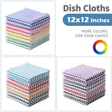 Load image into Gallery viewer, Oeleky Dish Cloths for Kitchen Washing Dishes, Super Absorbent Dish Rags, Cotton Kitchen Dish Towels Pack of 8, 12x12 Inches