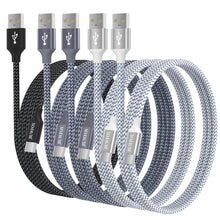 Load image into Gallery viewer, JIUWFOX USB to USB C Cable 3ft, (5 Pcak) Charger Cord Fast Charging for iPhone Air 17 16 Pro Max, Galaxy S25 S24 S23 A15 A16 A35 A36 A55 A56, Pixel 9, Moto G and More