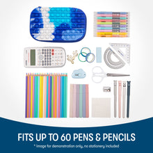 Load image into Gallery viewer, ZIPIT POP Pencil Box for Boys | Fidget Toy | Silicon Sensory Push It Case | Large Capacity Pencil Case (Blue)