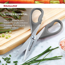 Load image into Gallery viewer, KitchenAid All Purpose Kitchen Shears with Protective Sheath Durable Stainless Steel Scissors, Dishwasher Safe, Soft Grip Comfort Handle, 8.72 Inch, Gray