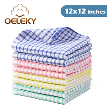Load image into Gallery viewer, Oeleky Dish Cloths for Kitchen Washing Dishes, Super Absorbent Dish Rags, Cotton Kitchen Dish Towels Pack of 8, 12x12 Inches