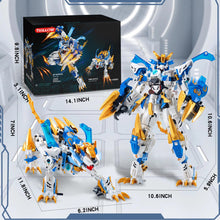 Load image into Gallery viewer, TIALLOW Mech Building Blocks Action Figure Toys, 2in1 White Tiger Transforming Robot Building Set, Converts to Tiger Model, for Adults Kids Boys Ages 8+(515 Pieces) (White Tiger)