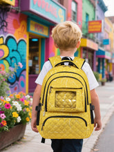 Load image into Gallery viewer, Yellow Backpack for Boys with Lunch Box for Kids Age 6-8 8-10 10-12 School Bag for Middle High School Primary Bookbag Mochila Para Niños