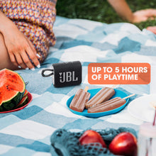 Load image into Gallery viewer, JBL Go 3: Portable Speaker with Bluetooth, Built-in Battery, Waterproof and Dustproof Feature Black
