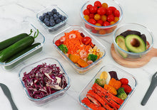 Load image into Gallery viewer, M MCIRCO 24-Piece Glass Food Storage Containers with Upgraded Snap Locking Lids,Glass Meal Prep Containers Set - Airtight Lunch Containers, Microwave, Oven, Freezer and Dishwasher