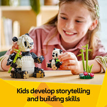 Load image into Gallery viewer, LEGO Creator 3 in 1 Wild Animals Panda Family - Building Toy Kit for Kids with 3 Building Options, Panda, Penguin, or Orca - 8 Year Old Girl & Boy Birthday Gifts - 31165