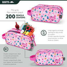 Load image into Gallery viewer, Roots Essential 3-in-1 Matching Water Resistant Kids Backpack and Lunch Bag Set with Bonus Pencil Case - Made from 100% Recycled Fabrics -22.5 litres, Pink Dot