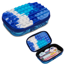Load image into Gallery viewer, ZIPIT POP Pencil Box for Boys | Fidget Toy | Silicon Sensory Push It Case | Large Capacity Pencil Case (Blue)