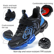 Load image into Gallery viewer, JMFCHI Boys Girls Kids' Sneakers Knitted Mesh Sports Shoes Breathable Lightweight Running Shoes for Kids Fashion Athletic Casual Shoes Blue 11 Little Kid Black/Energy Blue-8167