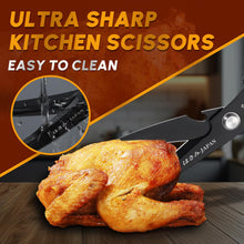 Load image into Gallery viewer, HUUSK Kitchen Scissors Set Upgraded - Stainless Steel Kitchen Shears, Sharp Meat Scissors, Heavy Duty Poultry Shear, Japanese Cooking Scissor for Food, Chicken Bones, and Turkey - Dishwasher Safe