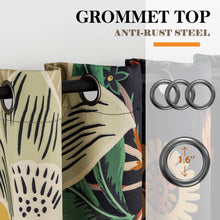 Load image into Gallery viewer, Tyrot Black Boho Floral 100% Blackout Curtains for Bedroom 84 inch Long 2 Panels Mid Century Botanical Black Out Curtains for Living Room Grommet Thermal Insulated Room Darkening Window Drapes,52Wx84L