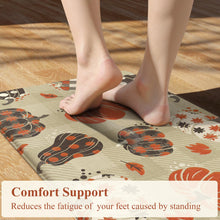Load image into Gallery viewer, KIMODE Autumn Padded Kitchen Floor Mats Cushioned Anti Fatigue,Halloween Memory Foam Kitchen Sink Mat Non Slip,Fall Maple Kitchen Rugs Sets of 2 for Laundry Home Decor,Pumpkin Checkered