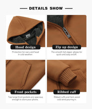 Load image into Gallery viewer, SECOOD Kids Hoodie Fleece Jacket Warm Sherpa Lined Zip Up Hooded Sweatshirt Soft Winter Coat Boys Girls School Outerwear