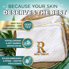 Load image into Gallery viewer, Royal Therapy Queen Memory Foam Pillows - Shredded Memory Foam Pillow for All Sleep Positions - Medium Firm Pillow with Adjustable, Bamboo Rayon Cover, CertiPUR-US, Oeko-TEX Certified