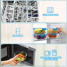 Load image into Gallery viewer, M MCIRCO 24-Piece Glass Food Storage Containers with Upgraded Snap Locking Lids,Glass Meal Prep Containers Set - Airtight Lunch Containers, Microwave, Oven, Freezer and Dishwasher, Blue