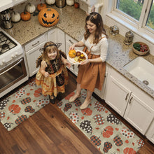Load image into Gallery viewer, KIMODE Autumn Padded Kitchen Floor Mats Cushioned Anti Fatigue,Halloween Memory Foam Kitchen Sink Mat Non Slip,Fall Maple Kitchen Rugs Sets of 2 for Laundry Home Decor,Pumpkin Checkered