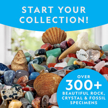Load image into Gallery viewer, National Geographic Rock Collection Box for Kids – 300 Piece Rock Set with Real Fossils, Gemstones, and Crystals- Includes Absolute Expert: Rocks & Minerals Full-Color Book