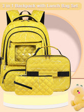 Load image into Gallery viewer, Yellow Backpack for Boys with Lunch Box for Kids Age 6-8 8-10 10-12 School Bag for Middle High School Primary Bookbag Mochila Para Niños