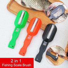 Load image into Gallery viewer, 2 in 1 Plastic Fishing Scale Brush Built-in Fish cutter - Etrendpro