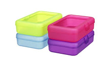 Load image into Gallery viewer, Amazon Basics Plastic Pencil Box, Pack of 4, Multi, Solid
