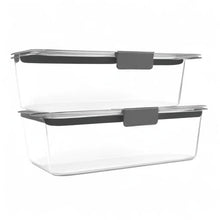 Load image into Gallery viewer, Rubbermaid Brilliance BPA-Free Food Storage Containers with Lids, Airtight Clear Set of 2 (9.6 Cup), Ideal for Lunch, Meal Prep, and Leftovers
