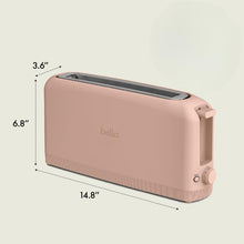 Load image into Gallery viewer, bella 2 Slice Slim Toaster, Fits-anywhere™ Kitchenware, 6 Setting Shade Control with Reheat &amp; Cancel Buttons, Fits sourdough, 10” Long Slot, Anti Jam &amp; Auto Shutoff, 900 Watt, Blossom
