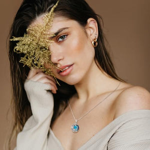 LIANYU Necklace for Women Sapphire Necklace Gifts for Wife Christmas Birthday Valentine Anniversary-Dec