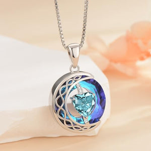 LIANYU Necklace for Women Sapphire Necklace Gifts for Wife Christmas Birthday Valentine Anniversary-Mar