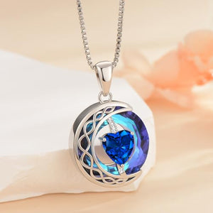 LIANYU Necklace for Women Sapphire Necklace Gifts for Wife Christmas Birthday Valentine Anniversary-Sep
