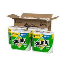 Load image into Gallery viewer, Bounty Quick Size Paper Towels, White, 8 Family Rolls = 20 Regular Rolls
