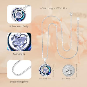 LIANYU Necklace for Women Sapphire Necklace Gifts for Wife Christmas Birthday Valentine Anniversary-Jun
