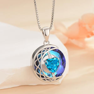LIANYU Necklace for Women Sapphire Necklace Gifts for Wife Christmas Birthday Valentine Anniversary-Dec