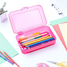 Load image into Gallery viewer, Amazon Basics Plastic Pencil Box, Pack of 4, Multi, Solid

