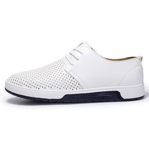 ZZHAP Men's Casual Oxford Shoes Breathable Flat Fashion Sneakers White US 9