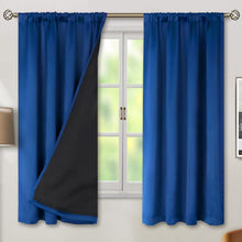 Load image into Gallery viewer, BGment 100% Blackout Curtains for Bedroom 63 Inch Length, Rod Pocket with Thermal Insulated Liner Full Room Darkening Curtains for Living Room, Each Window Curtains 2 Panels, 52 x 63 Inch, Royal Blue
