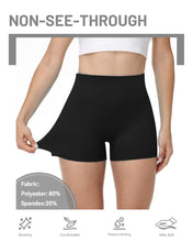 Load image into Gallery viewer, Runhit No Front Seam Biker Shorts for Women - 3&#39;&#39; High Waisted Workout Gym Yoga Volleyball Spandex Booty Shorts with Tummy Control Black Small
