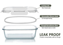 Load image into Gallery viewer, [8-Pack,30 oz]Glass Meal Prep Containers,MCIRCO Glass Food Storage Containers,Airtight Glass lunch Containers with Lids - BPA-Free Microwave, Oven, Freezer and Dishwasher, White
