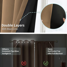 Load image into Gallery viewer, BGment Thermal Insulated 100% Blackout Curtains for Bedroom with Black Liner, Double Layer Full Room Darkening Noise Reducing Rod Pocket Curtain (52 x 63 Inch, Taupe, 2 Panels)
