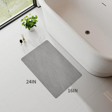 Load image into Gallery viewer, MontVoo Bath Mat Rug for Bathroom-Bathroom Mat Bathroom Rug Non Slip Absorbent Quick Dry Bathmat Shower Mats-Bathroom Floor Mats in Front of Bathtub Sink Washroom Mat Grey 40x60CM
